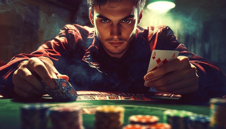 Account balance and chip selection Balance and chip denominations on screen